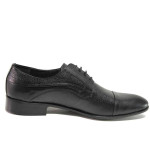 Черни анатомични официални мъжки обувки, естествена кожа - официални обувки за есента и зимата N 100016966