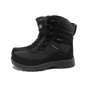 Черни мъжки боти, еко-кожа и текстилна материя - ежедневни обувки за есента и зимата N 100017193