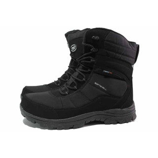 Черни мъжки боти, еко-кожа и текстилна материя - ежедневни обувки за есента и зимата N 100017193