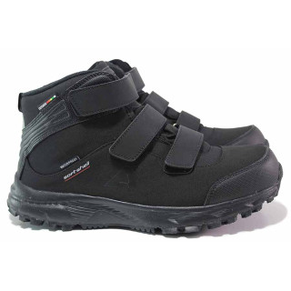 Черни мъжки боти, текстилна материя - ежедневни обувки за есента и зимата N 100017198