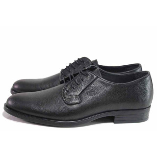 Черни анатомични официални мъжки обувки, естествена кожа - официални обувки за есента и зимата N 100017265