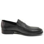 Черни анатомични мъжки обувки, естествена кожа - официални обувки за есента и зимата N 100017276