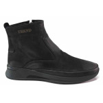 Черни мъжки боти, естествен набук - ежедневни обувки за есента и зимата N 100017439