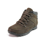Кафяви мъжки боти, естествена кожа - ежедневни обувки за есента и зимата N 100017441