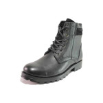 Черни анатомични мъжки боти, естествена кожа - ежедневни обувки за есента и зимата N 100017449