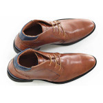 Кафяви мъжки боти, естествена кожа - всекидневни обувки за есента и зимата N 100016960