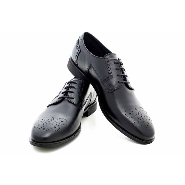 Черни официални мъжки обувки, естествена кожа - елегантни обувки за целогодишно ползване N 100016926