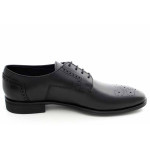 Черни официални мъжки обувки, естествена кожа - елегантни обувки за целогодишно ползване N 100016926