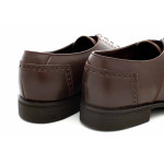 Тъмнокафяви официални мъжки обувки, естествена кожа - официални обувки за целогодишно ползване N 100016925