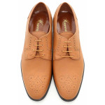 Светлокафяви официални мъжки обувки, естествена кожа - елегантни обувки за целогодишно ползване N 100016924