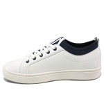 Бели спортни дамски обувки, здрава еко-кожа - спортни обувки за пролетта и лятото N 100015085