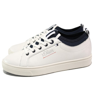 Бели спортни дамски обувки, здрава еко-кожа - спортни обувки за пролетта и лятото N 100015085