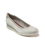 Сиви дамски обувки с платформа, здрава еко-кожа - всекидневни обувки за пролетта и лятото N 100015169