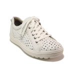 Бели дамски кецове, естествена кожа - всекидневни обувки за пролетта и лятото N 100015171