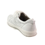 Бели дамски кецове, естествена кожа - всекидневни обувки за пролетта и лятото N 100015171