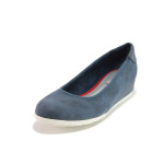 Сини дамски обувки с платформа, здрава еко-кожа - всекидневни обувки за пролетта и лятото N 100015172