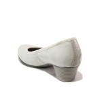 Сиви дамски обувки със среден ток, здрава еко-кожа - всекидневни обувки за пролетта и лятото N 100015173