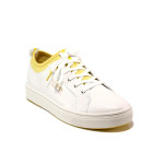 Бели спортни дамски обувки, здрава еко-кожа - всекидневни обувки за пролетта и лятото N 100015175