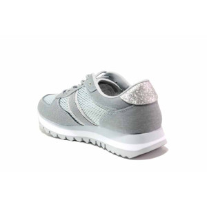 Светлосини дамски маратонки, текстилна материя - спортни обувки за пролетта и лятото N 100015517