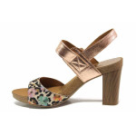 Розови дамски сандали, естествена кожа - ежедневни обувки за пролетта и лятото N 100015537