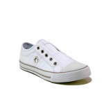 Бели спортни дамски обувки, текстилна материя - спортни кецове за пролетта и лятото N 100015545