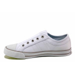 Бели спортни дамски обувки, текстилна материя - спортни кецове за пролетта и лятото N 100015545