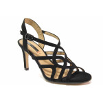 Черни дамски сандали, здрава еко-кожа - ежедневни обувки за пролетта и лятото N 100015555