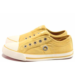 Жълти тинейджърски маратонки, текстилна материя - спортни кецове за пролетта и лятото N 100015595