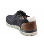 Сини мъжки обувки, естествен велур - всекидневни обувки за пролетта и лятото N 100015601