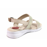 Бежови дамски сандали, естествена кожа - всекидневни обувки за лятото N 100015631