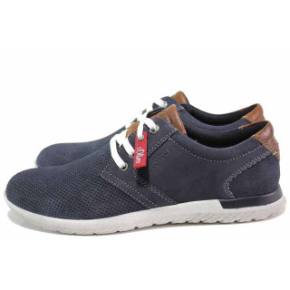 Сини мъжки обувки, естествена кожа - всекидневни обувки за пролетта и лятото N 100015630