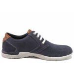 Сини мъжки обувки, естествена кожа - всекидневни обувки за пролетта и лятото N 100015630