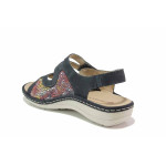 Тъмносини дамски сандали, набук - ежедневни обувки за пролетта и лятото N 100015636