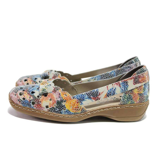 Всички цветове дамски обувки с равна подметка, естествена кожа - ежедневни обувки за пролетта и лятото N 100015637