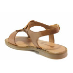 Кафяви дамски сандали, естествена кожа - ежедневни обувки за пролетта и лятото N 100016128