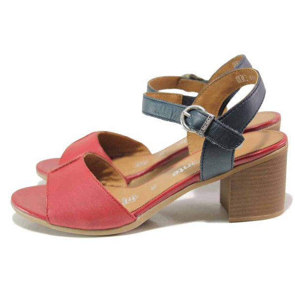 Червени дамски сандали, естествена кожа - ежедневни обувки за пролетта и лятото N 100016125