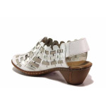Бели дамски обувки със среден ток, естествена кожа - всекидневни обувки за пролетта и лятото N 100016166