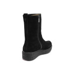 Черни дамски боти, естествен велур - официални обувки за есента и зимата N 100016864