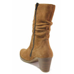 Кафяви дамски боти, естествен велур - ежедневни обувки за есента и зимата N 100016977