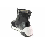 Черни дамски боти, естествена кожа и еко-кожа - спортни обувки за есента и зимата N 100017121