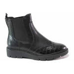 Черни дамски боти, здрава еко-кожа - всекидневни обувки за есента и зимата N 100017122