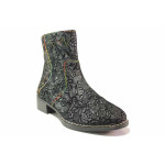 Черни дамски боти, естествен велур - ежедневни обувки за есента и зимата N 100017132