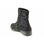 Черни дамски боти, естествен велур - ежедневни обувки за есента и зимата N 100017132