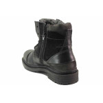 Черни мъжки боти, естествена кожа и текстилна материя - ежедневни обувки за есента и зимата N 100017151