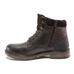 Кафяви мъжки боти, естествена кожа - ежедневни обувки за есента и зимата N 100017150
