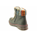 Зелени дамски боти, здрава еко-кожа - ежедневни обувки за есента и зимата N 100017149