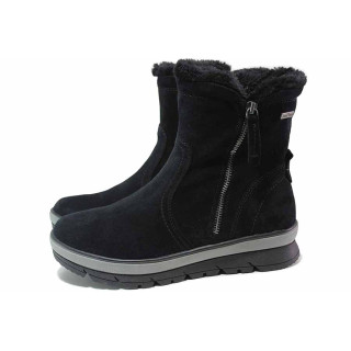 Черни дамски боти, естествен велур - ежедневни обувки за есента и зимата N 100017170