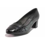 Черни дамски обувки със среден ток, естествена кожа и еко-кожа - всекидневни обувки за есента и зимата N 100017171