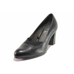 Черни дамски обувки с висок ток, естествена кожа - всекидневни обувки за есента и зимата N 100017176