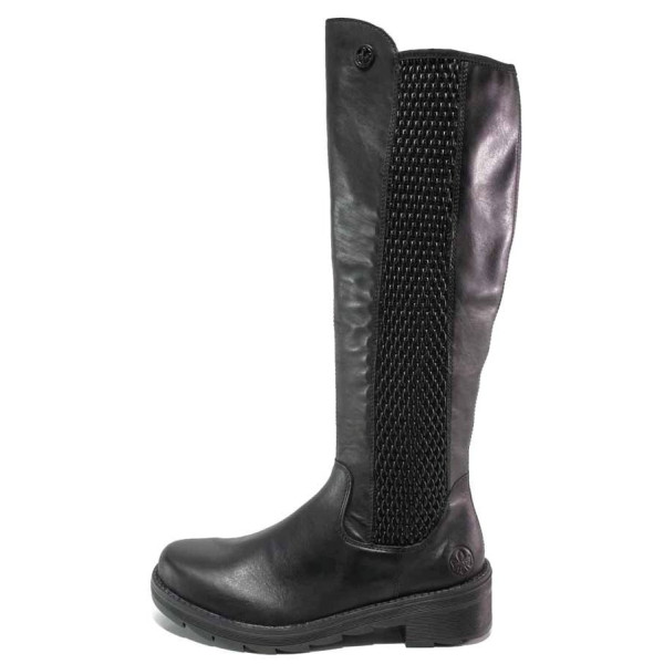 Черни дамски ботуши, естествена кожа - всекидневни обувки за есента и зимата N 100017212